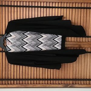 Chico's Black Open Front with lightweight back Cardigan Sz 2 (12/14 L)
